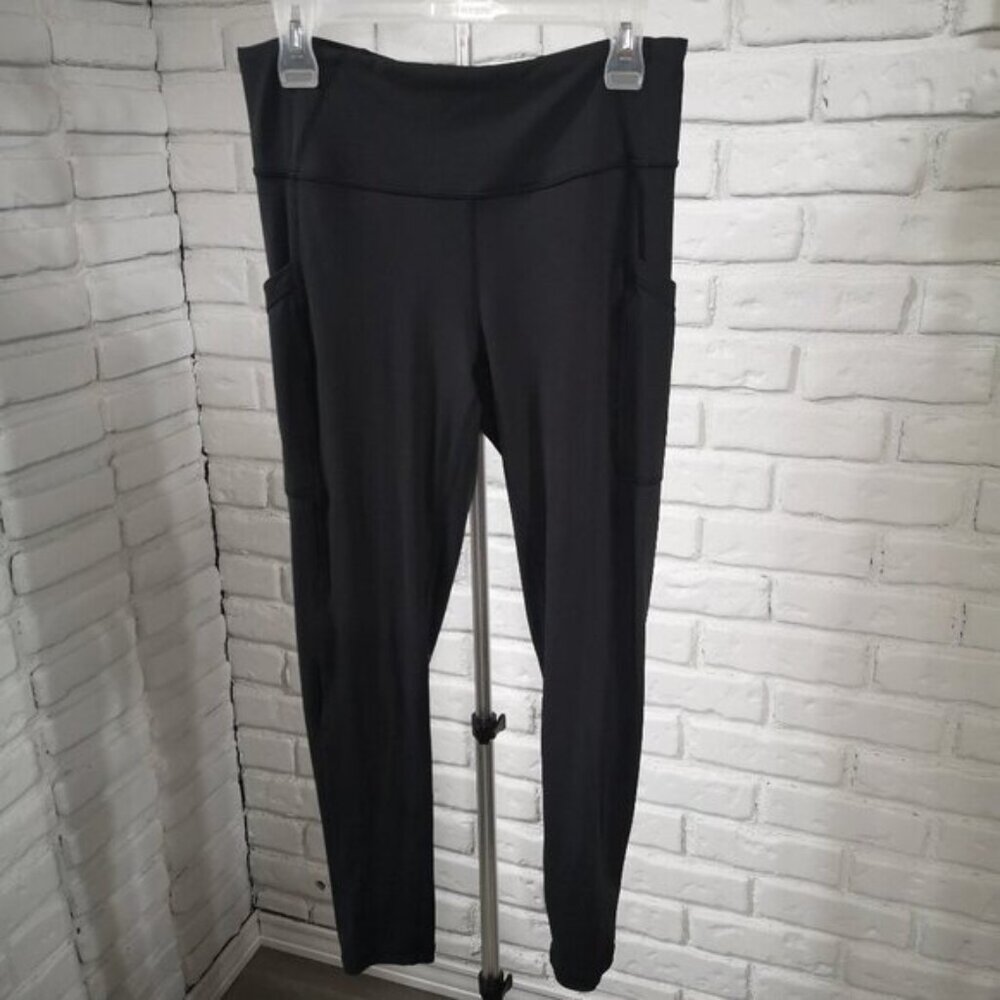 Prana Ladies Size Large Plain Black Ankle Length Exercise Leggings